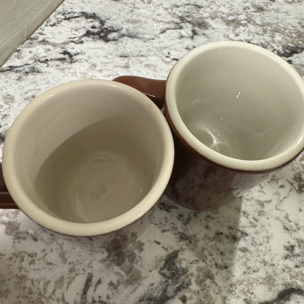 2 Hall 1314 Brown Glaze Restaurant Style Heavy Duty Coffee Mugs - Picture 3 of 5
